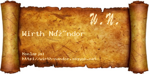 Wirth Nándor névjegykártya