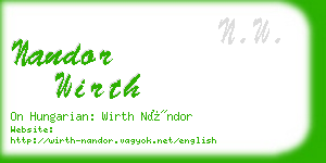 nandor wirth business card